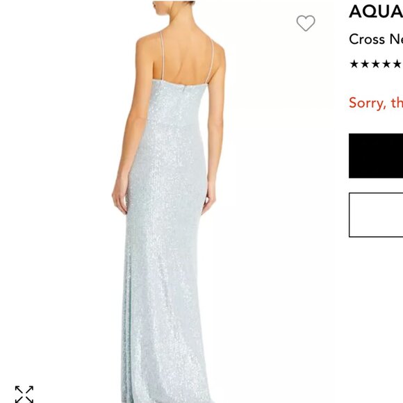 AQUA Cross Neck Sequin Gown - Picture 3 of 4